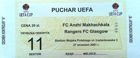 Bilet Anżi Machaczkała - FC Glasgow Rangers Puchar UEFA  trybuna odkryta (Warszawa 27.09.2001)