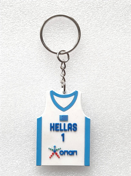 Brelok Reprezentacja Grecji w koszykówce koszulka (produkt oficjalny, gumowy)