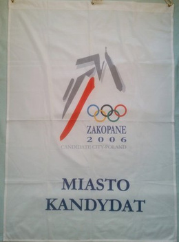 Flaga Zakopane miasto-kandydat Zimowe Igrzyska Olimpijskie 2006