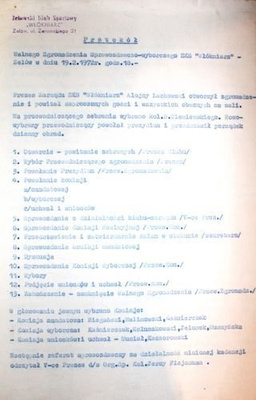 Sprawozdania i dokumenty z działalności ZKS Włókniarz Zelów (1968 i 1972)