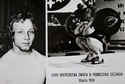 Pocztówka Leszek Skorupa (podnoszenie ciężarów) - Wicemistrz Świata w wadze koguciej (1974)