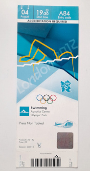 Bilet Letnie Igrzyska Olimpijskie Londyn 2012, pływanie (4.8)