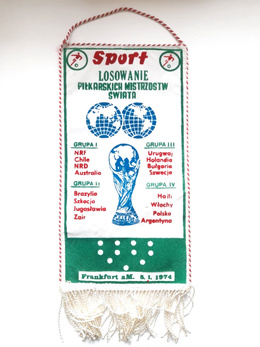 Proporczyk Losowanie Piłkarskich Mistrzostw Świata 1974 (PRL) 