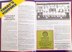 Program mecz Wimbledon Londyn - Leeds United Division Two (7.12.1985)