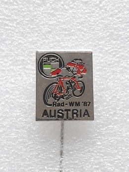 Odznaka Mistrzostwa Świata w Kolarstwie Szosowym Austria 1987 (lakier, sygnowana)