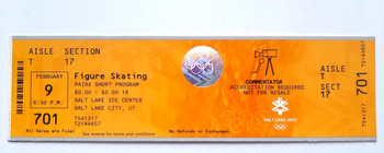 Bilet Zimowe Igrzyska Olimpijskie Salt Lake City, łyżwiarstwo figurowe (9.2.2002)