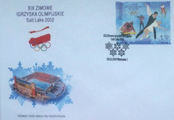 Koperta FDC ze stemplem XIX Zimowe Igrzyska Olimpijskie Salt Lake City 2002