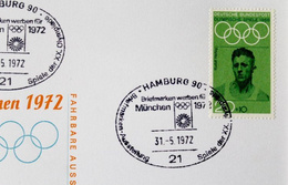 5 kart pocztowych FDC wystawa filatelistyczna Igrzyska Olimpijskie Monachium 1972 (Niemcy)