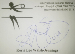 Kartka z autografem siatkarki Kerri Lee Walsh-Jennings (medalista Igrzysk Rio 2016)