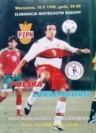 Program Polska - Luksemburg Eliminacje Mistrzostw Europy  (10.10.1998)