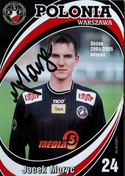 Zdjęcie Jacek Moryc (Polonia Warszawa) z oryginalnym autografem
