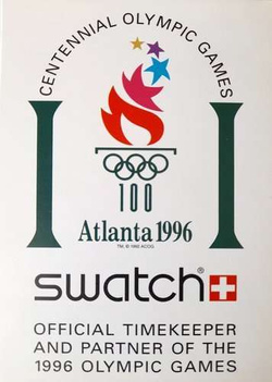 Pocztówka Igrzyska Olimpijskie Atlanta 1996. Swatch - oficjalny partner pomiaru czasu