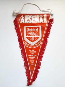 Proporczyk Arsenal Londyn trofea 1970-71 stary (duży)