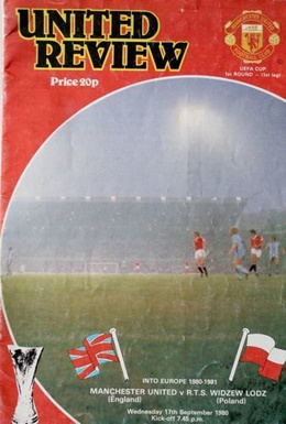 Program Manchester United - Widzew Łódź Puchar UEFA (17.09.1980)