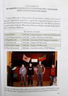 Historia Plebiscytów na Najpopularniejszych Sportowców i Trenerów Ziemi Hajnowskiej 1999-2019