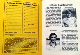 Program GKS Katowice - Górnik Zabrze Finał XXXII Pucharu Polski (01.05.1986)