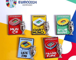 Odznaki Mistrzostwa Europy UEFA Euro 2024 Niemcy miasta-gospodarze - zestaw 10 sztuk (produkt oficjalny)