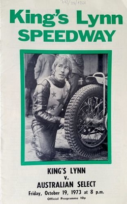 Program King's Lynn - Drużyna Australii mecz towarzyski (19.10.1973)