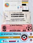 Cztery czeskie bilety piłkarskie z lat 1992-2016