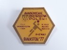 Odznaka Akademickie Mistrzostwa Polski Filii Uniwersytetów i WSP w piłce ręcznej mężczyzn, Białystok 1977 (PRL, plastik)