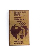 Odznaka IV Ogólnopolski Sejmik Działaczy Klubów Olimpijczyka, Białystok 6-8.11.1981, duża (PRL, lakier)