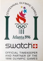 Pocztówka Igrzyska Olimpijskie Atlanta 1996. Swatch - oficjalny partner pomiaru czasu