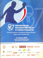 Program 87. Indywidualne Mistrzostwa Polski w tenisie stołowym (1-3.3.2019, Gliwice)