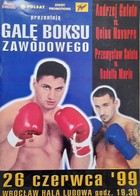 Program Gala Boksu Zawodowego - Andrzej Gołota, Przemysław Saleta (Wrocław, 26.6.1999)
