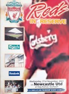 Program Liverpool FC - Newcastle United, Premier Reserve League (21.11.2001)