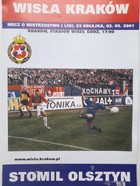 Program mecz Wisła Kraków - Stomil Olsztyn, I liga (2.5.2001)