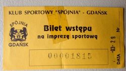 Bilet KS Spójnia Gdańsk piłka ręczna (lata 90-te)