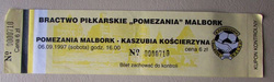 Bilet Pomezania Malbork - Kaszubia Kościerzyna 06.09.1997 (III liga)