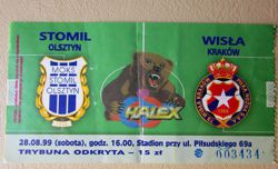 Bilet Stomil Olsztyn - Wisła Kraków 28.08.1999 (Ekstraklasa)