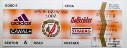 Bilet Widzew Łódź I liga 2000-2001