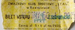 Bilet ZKS Stal Rzeszów (stary)