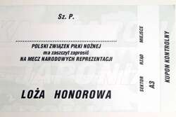 Bilety Zaproszenie VIP Loża Honorowa mecz towarzyski Polska - Japonia (27.3.2002, Łódź) 