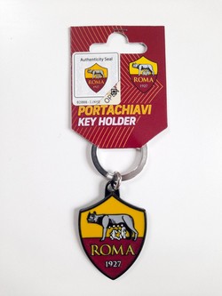 Brelok AS Roma herb metalowy, malowany (produkt oficjalny)