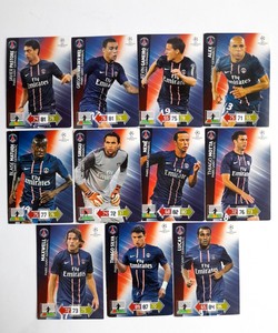 Karty piłkarze Paris Saint-Germain 11 sztuk (Liga Mistrzów 2012-2013 Panini)