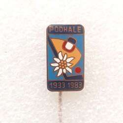 Odznaka 50 lat Podhale Nowy Targ hokej na lodzie 1933-1983 (PRL, emalia)