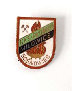 Odznaka GKS Płomień Milowice Sosnowiec (PRL, emalia)