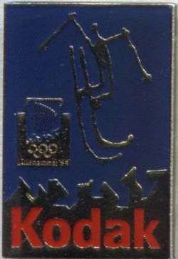 Odznaka Oficjalny sponsor Zimowych Igrzysk Olimpijskich w Lillehammer w 1994 Firma Kodak 