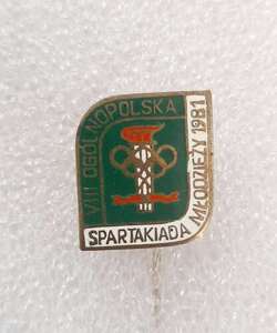 Odznaka VIII Ogólnopolska Spartakiada Młodzieży 1981 (PRL, emalia)