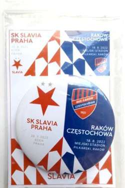 Odznaka-button mecze Slavia Praga - Raków Częstochowa Liga Konfrenecji Europy (produkt oficjalny)