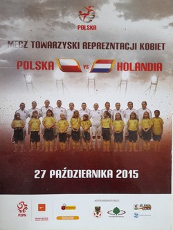 Plakat mecz towarzyski reprezentacji kobiet Polska - Holandia (27.10.2015, Jelenia Góra)