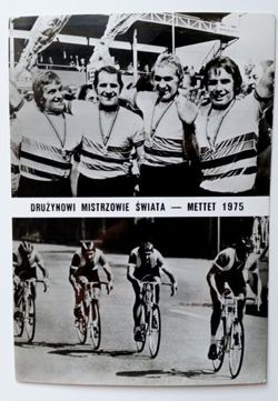 Pocztówka Drużynowi mistrzowie świata Mettet 1975 kolarstwo (Klub Kolekcjonera)