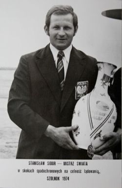 Pocztówka Stanisław Sidor (spadochroniarstwo) - Mistrz Świata 1974