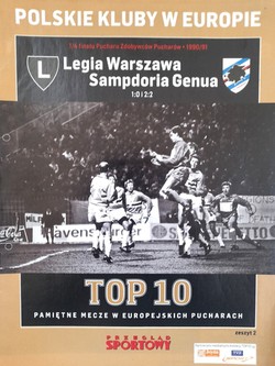 Polskie kluby w pucharach - zeszyt 2, Legia Warszawa - Sampdoria Genua PZP 1990-91 (Przegląd Sportowy)