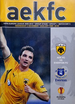 Program AEK Ateny - Everton Liverpool Liga Europy (2.12.2009)