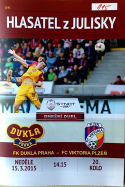 Program FK Dukla Praga - FC Viktoria Pilzno (15.03.2015) - Synot Liga