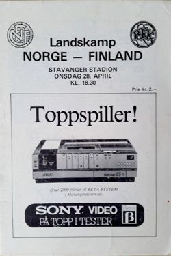 Program Norwegia - Finlandia Mistrzostwa Nordyckie (28.04.1982)